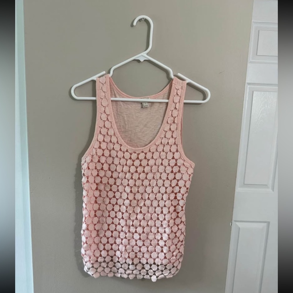 3/$15 j crew pink eyelet tank top size small